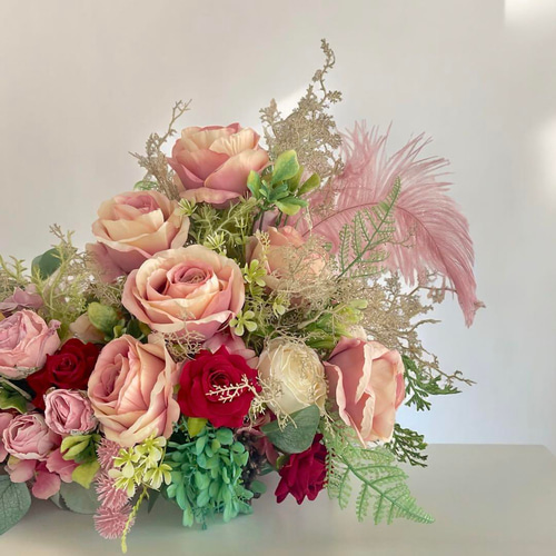 光触媒 ロココ調 テーブルフラワーアレンジ フラワーアレンジ オールド