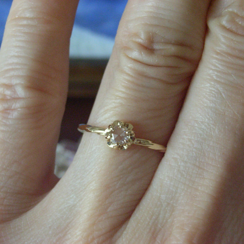 K18YGブラウンローズカットダイヤモンドリング サイズ9.25 指輪