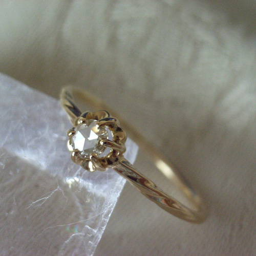 K18YGブラウンローズカットダイヤモンドリング サイズ9.25 指輪