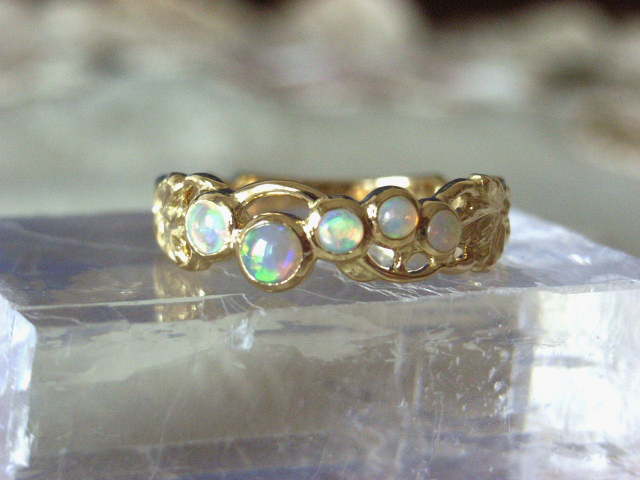 K18YGオパール　ツタのリング　サイズ10