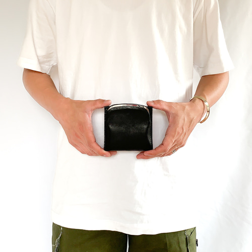 予約販売 天溝がま口の二つ折り財布 【がま口ウォレット