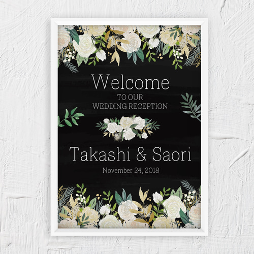 ウェルカムボード 結婚式 ボタニカルデザイン A3 ウェルカムボード