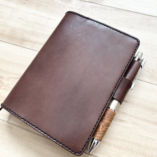 【受注製作】栃木レザー A6ノートカバー 受注制作】ほぼ日5年手帳カバー A6判手帳カバー ブックカバー 栃木