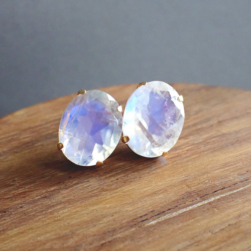 K18 ラブラドライト シンプルピアス ピアス（スタッド・一粒  