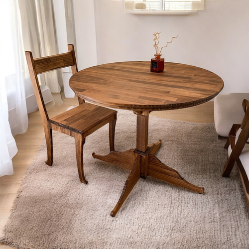 【アンティーク】丸型ハイテーブル ペデスタル脚 北欧風 円形カウンター ① アンティーク】丸型ハイテーブル ペデスタル脚 北欧風 円形