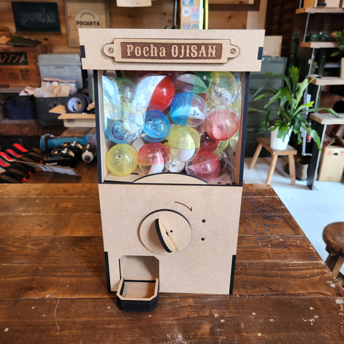 木製ガチャガチャ 木製カプセルマシーン その他インテリア雑貨 pocha