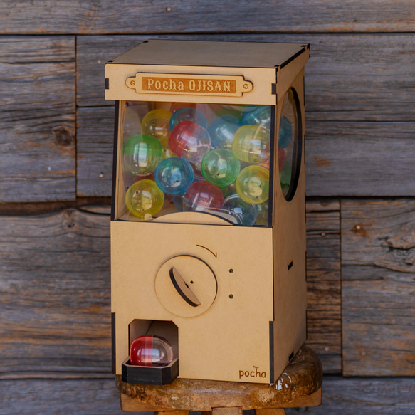 木製カプセルマシーン 木製ガチャガチャ 木製カプセルマシーン その他インテリア雑貨 pocha