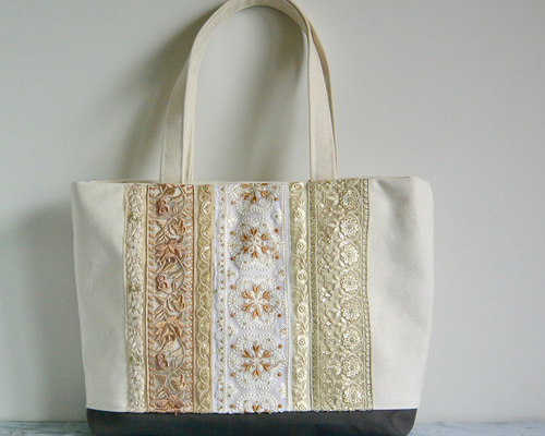 インド刺繍リボンA4トートBAG | トモ・コーポレーション｜世界の