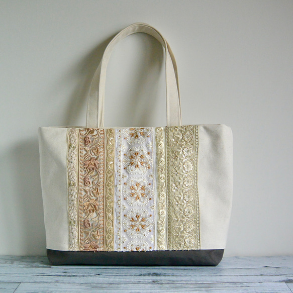トートバッグ　インド刺繍ハイクラスピンク　ハンドメイド トートバッグ インド刺繍ハイクラスピンク ハンドメイド 雫