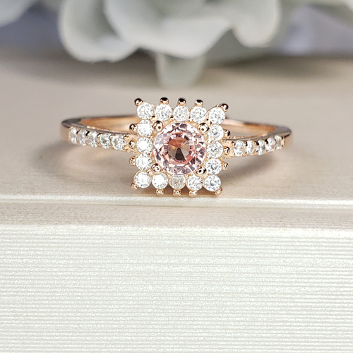 幻のサファイア? パパラチアサファイア ピンクオレンジ 4mm ラウンド