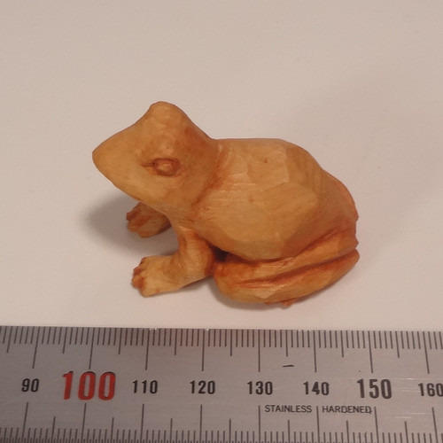 木製カエル彫刻 ヴィンテージの日本の木彫りカエル彫刻、木彫りアート、動物人形、1960