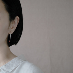 赤珊瑚 マッチ ピアス シルバー925 3枚目の画像