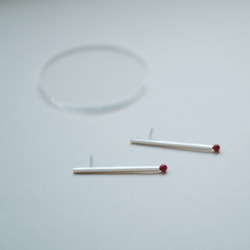 赤珊瑚 マッチ ピアス シルバー925 4枚目の画像