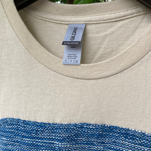 581 size S リメイク tシャツ オリジナル 藍染 藍染め 手織り 機織り