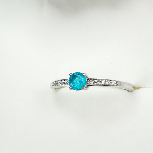 ブラジル産パライバトルマリンの7号リング（サイズ変更不可） ブラジル産パライバトルマリンの7号リング（サイズ変更不可） パライバ