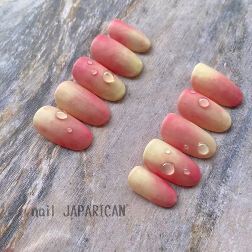 ももpink ニュアンス ネイルチップ 桃ネイル ※マット加工あり ネイルチップ（つけ爪） nail JAPARICAN