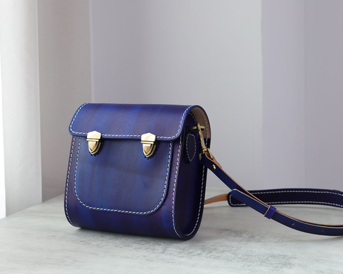 ハンドメイド ポシェット 本革手作りショルダーポシェット ショルダーバッグ TANGENT LINEAR