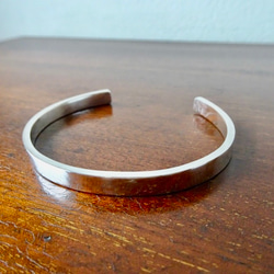 仁尾彫金『k18平打ちバングル3.5mm』腕周り18cm用、ハンドメイド304