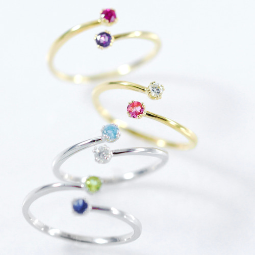 k10リング　2本セット Jewel closet by L&Co. 指輪 リング K10 2連リング レディース