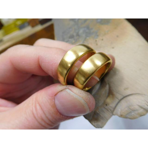 k24純金指輪　手作りリング 結婚指輪 マリッジリング ペアリング 用 純金 平打ち リング K24