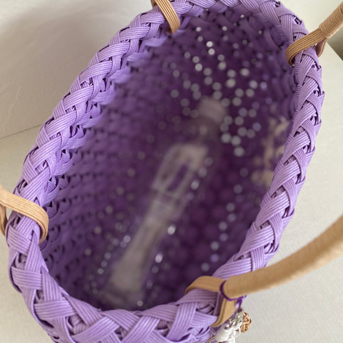 クラフトバンドのかごバッグ【花結び】あじさい かごバッグ atelier