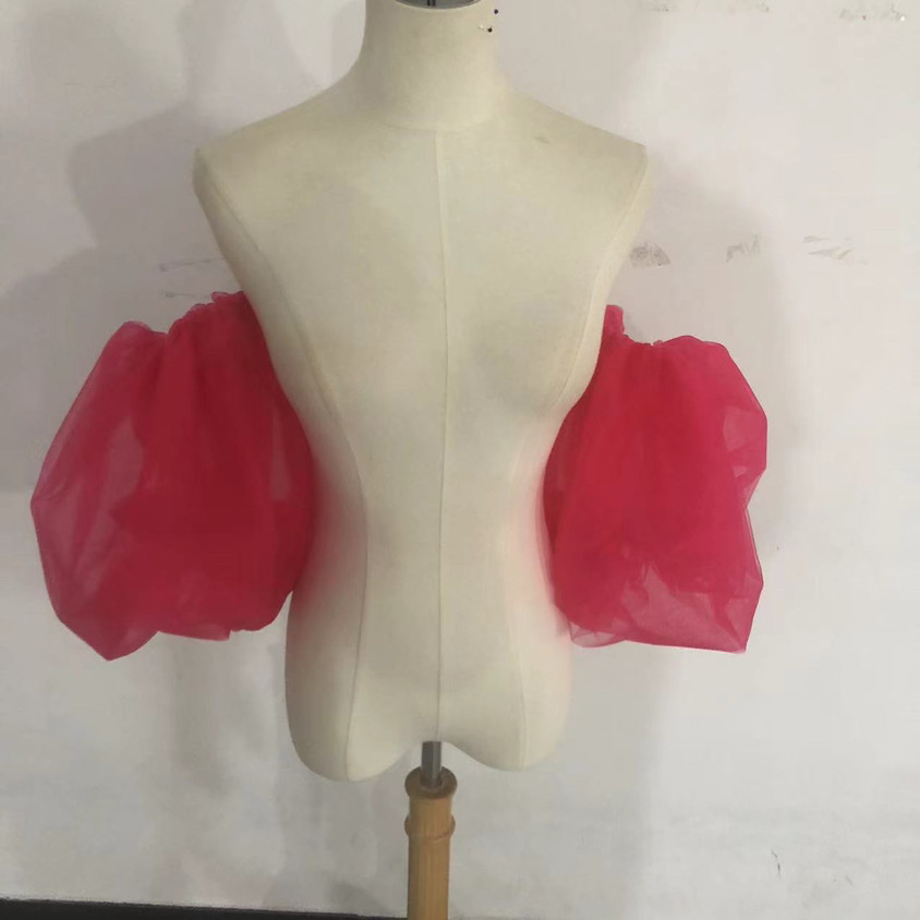 大人気上昇 チェリーピンク ボブスリーブ 取り外し袖 ショルダーの付け袖 パフスリーブ オーダー可能 二の腕を隠せるお袖