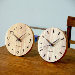 木製 掛け時計 置き時計 22cm 掛け置き兼用 静音 ナチュラル 掛け時計
