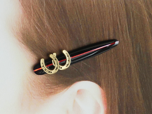 蹄鉄 前髪クリップ ヘアクリップ【オーダー】 1枚目の画像