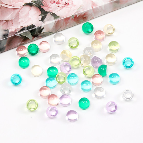 A972-1 24個 貼付けパーツ 丸型パーツ カボション 樹脂製 立体モチーフ