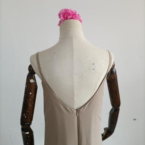 キャミソール カーキ色 ファスナー 背中見せ 妊婦 前撮り ドレス  