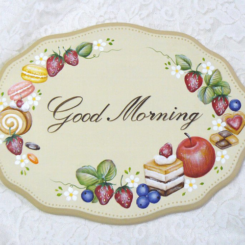 トールペイント❤フルーツ＆のスイーツのドアプレート（文字入れ可