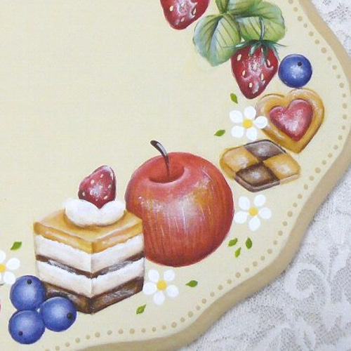 トールペイント❤フルーツ＆のスイーツのドアプレート（文字入れ可