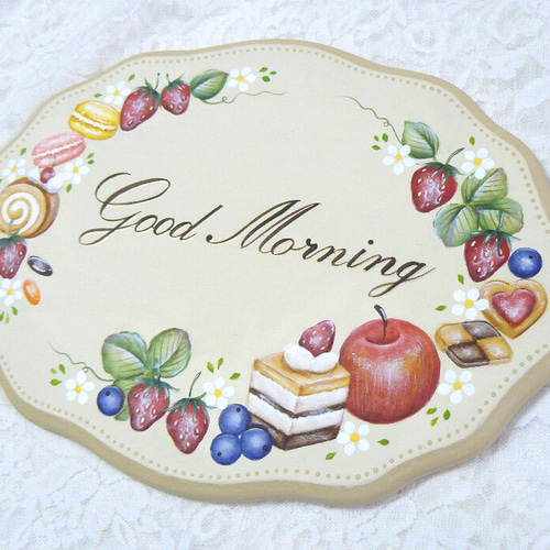 トールペイント❤フルーツ＆のスイーツのドアプレート（文字入れ可