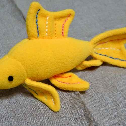 金魚さんぬいぐるみ イエローコメットver.2 ぬいぐるみ 黄色い魚