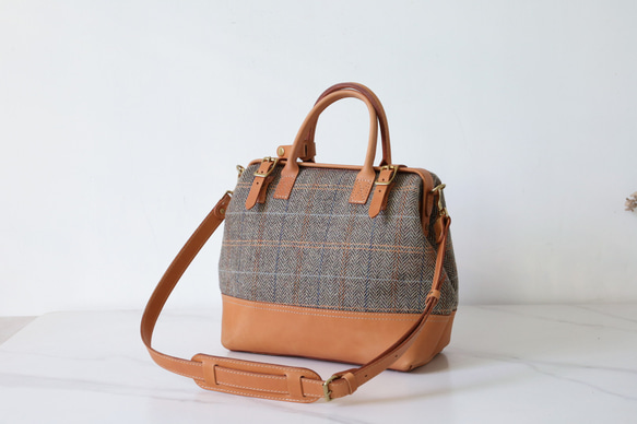 ★限量2件！ ★超人氣！手工製作的扣環皮革兩用單肩包。 第5張的照片