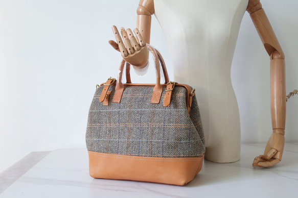 ★限量2件！ ★超人氣！手工製作的扣環皮革兩用單肩包。 第15張的照片