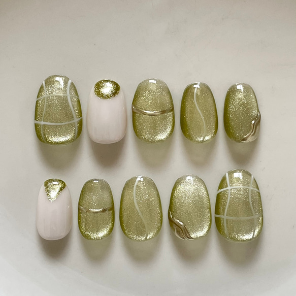 ⑧ ネイルチップ ニュアンスネイル マグネットネイル うるうる