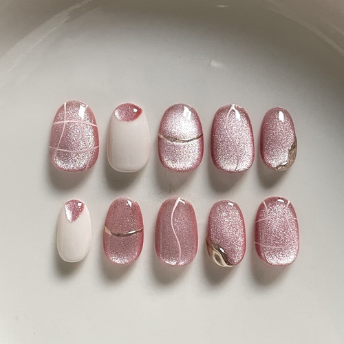 ⑨ ネイルチップ ニュアンスネイル マグネットネイル うるうるネイル