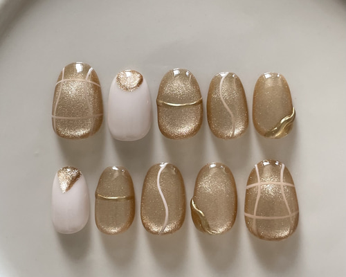 ⑪ ネイルチップ ニュアンスネイル マグネットネイル お洒落