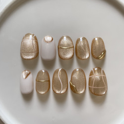 ⑪ ネイルチップ ニュアンスネイル マグネットネイル お洒落ネイル 個性派ネイル うるうるネイル お洒落ネイル 3枚目の画像