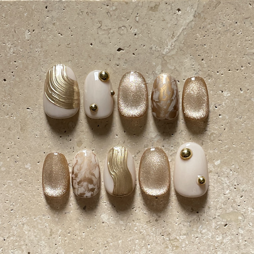No.332　ネイルチップ　ジェルネイル　ニュアンス　キラキラ　マグネット No.332 ネイルチップ ジェルネイル ニュアンス キラキラ