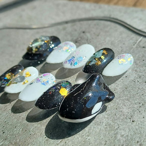 受注製作】シャチ ネイルチップ No.198 ネイルチップ（つけ爪