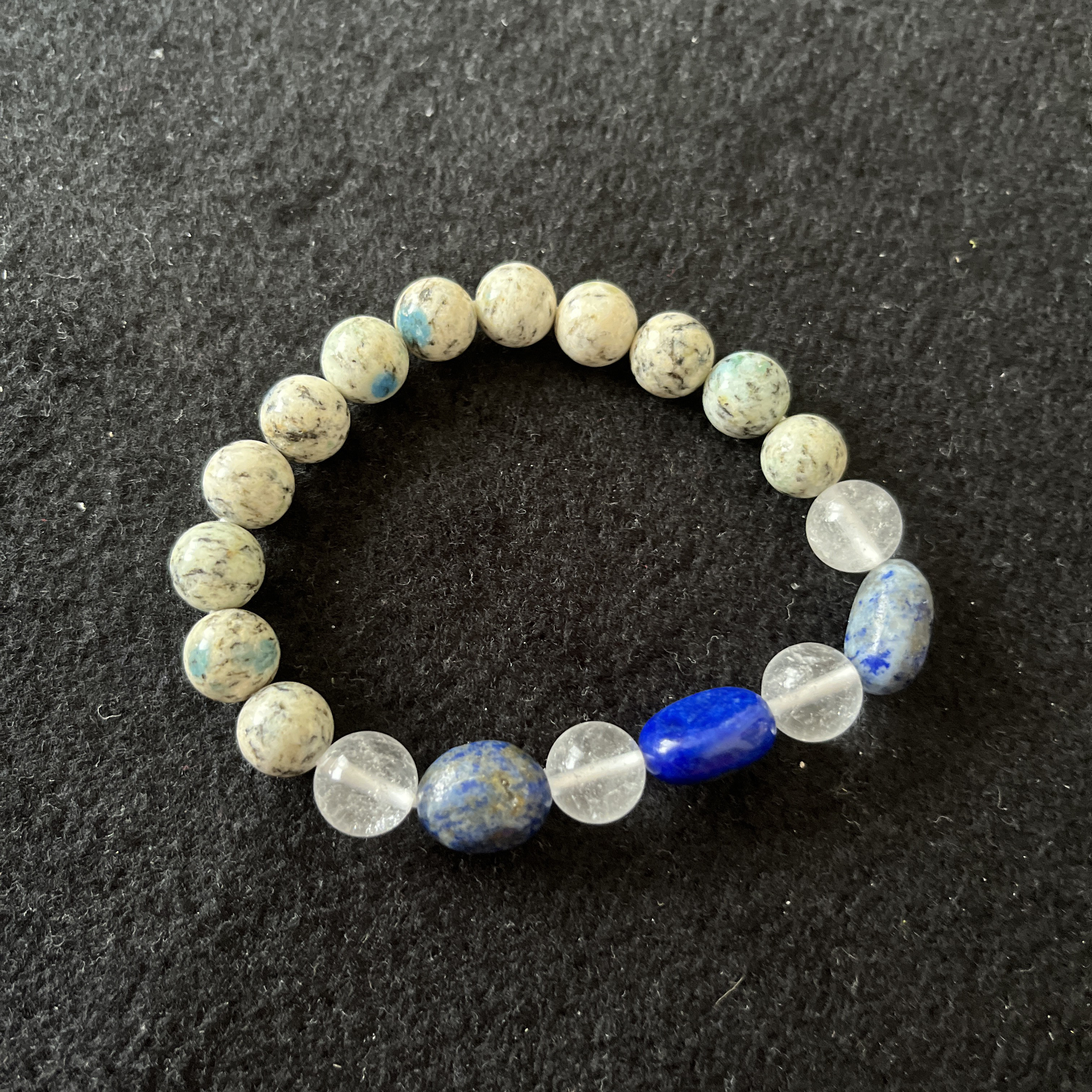 ヒマラヤk2ストーンとラピスラズリとヒマラヤ水晶ブレスレット