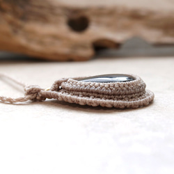 タイガーアイ天然石マクラメネックレスmac387エスニックアジアンエキゾチックなアレルギーフリーアクセサリー 10枚目の画像