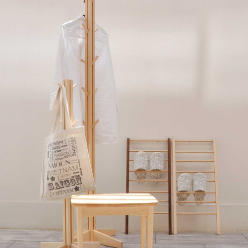 壁に立てかけるスリッパラック＊ウォールナット材＊】4足分／省