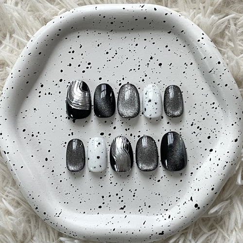 ㉑ ネイルチップ ニュアンスネイル マグネットネイル フラッシュネイル