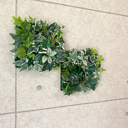 光触媒加工ウォールグリーン　フェイクグリーン壁掛け♡ビビットピンクハイビスカス他 光触媒 人工観葉植物 ウォールグリーン フェイクグリーン 壁掛け