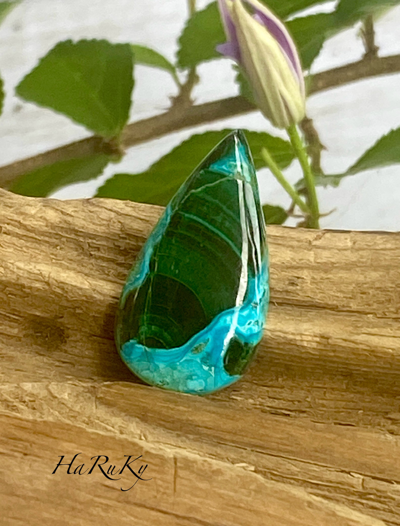 シャトヤントマラカイト with ビューティフルクリソコラ ルース 46 天然石 天然色