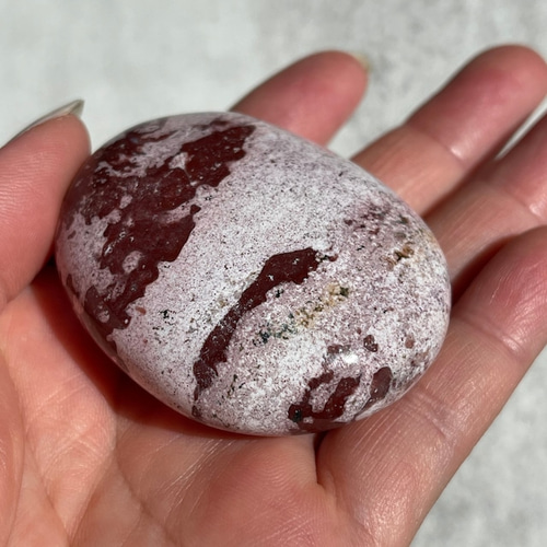 インド産【ユニコーンジャスパー】パーム 握り石 ③ 鉱物 天然石