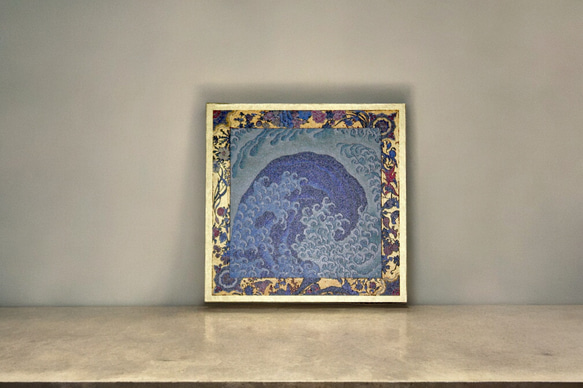 葛飾北斎、信州小布施 東町祭屋台天井絵『男浪』『女浪』15cm